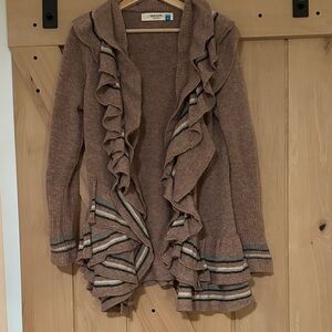 Anthropologie Wool Blend Ruffled Cardigan